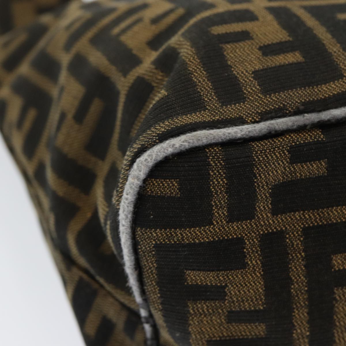FENDI Zucca Canvas Mamma Baguette Shoulder Bag Brown Black am6561