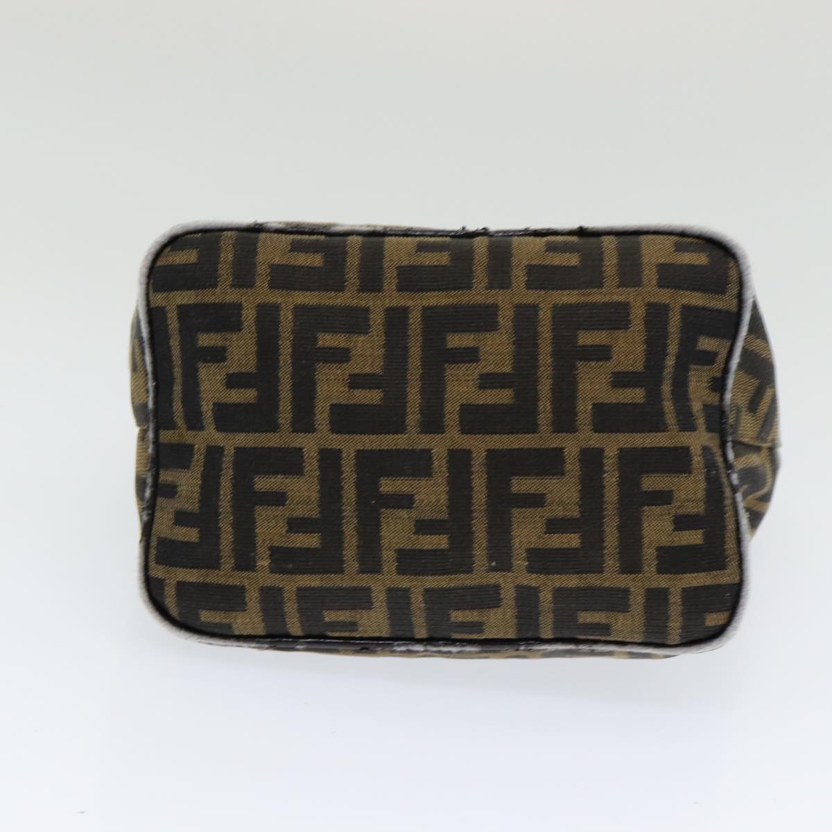 FENDI Zucca Canvas Mamma Baguette Shoulder Bag Brown Black am6561