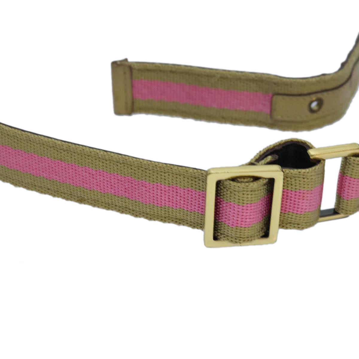 GUCCI Belt Canvas 27.6""-38.6"" Pink Khaki 90737 am6564