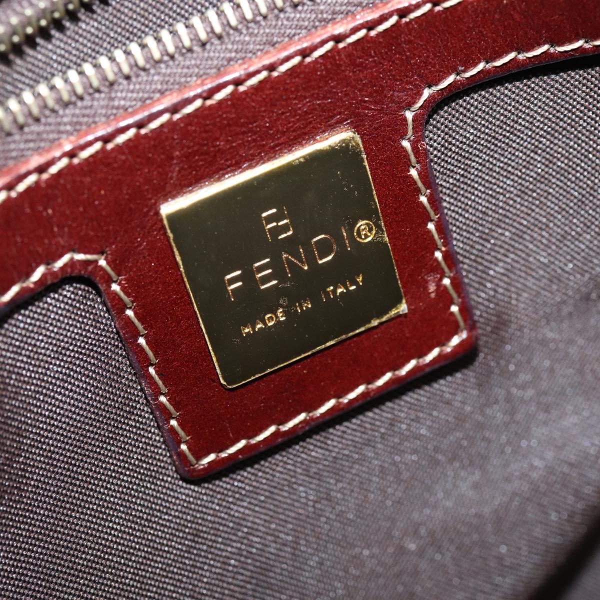 FENDI Zucchino Canvas Mamma Baguette Shoulder Bag Beige am6583