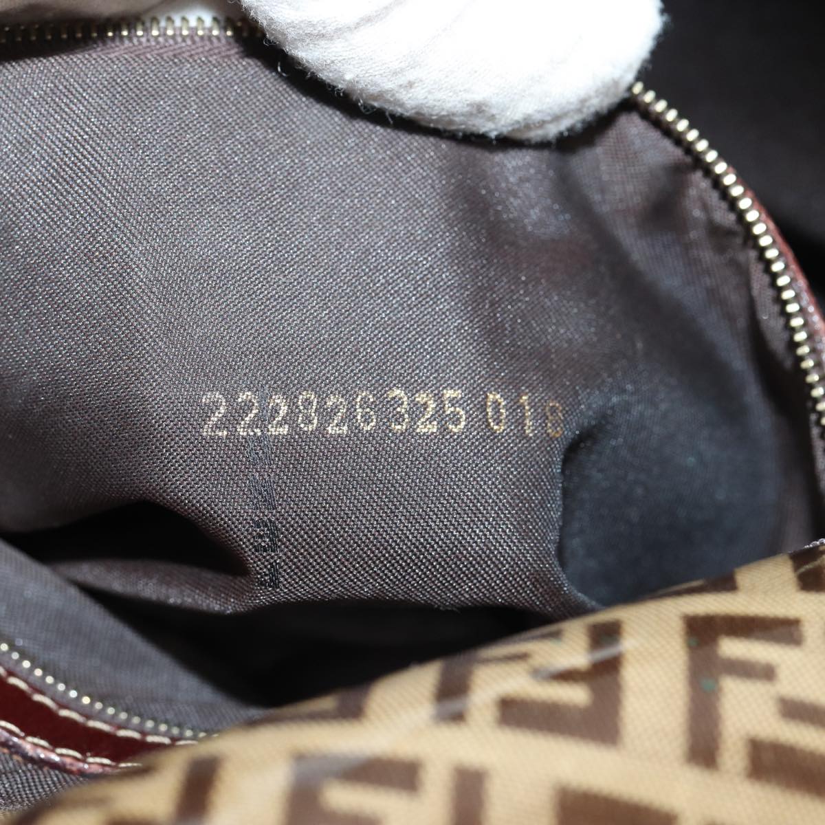 FENDI Zucchino Canvas Mamma Baguette Shoulder Bag Beige am6583