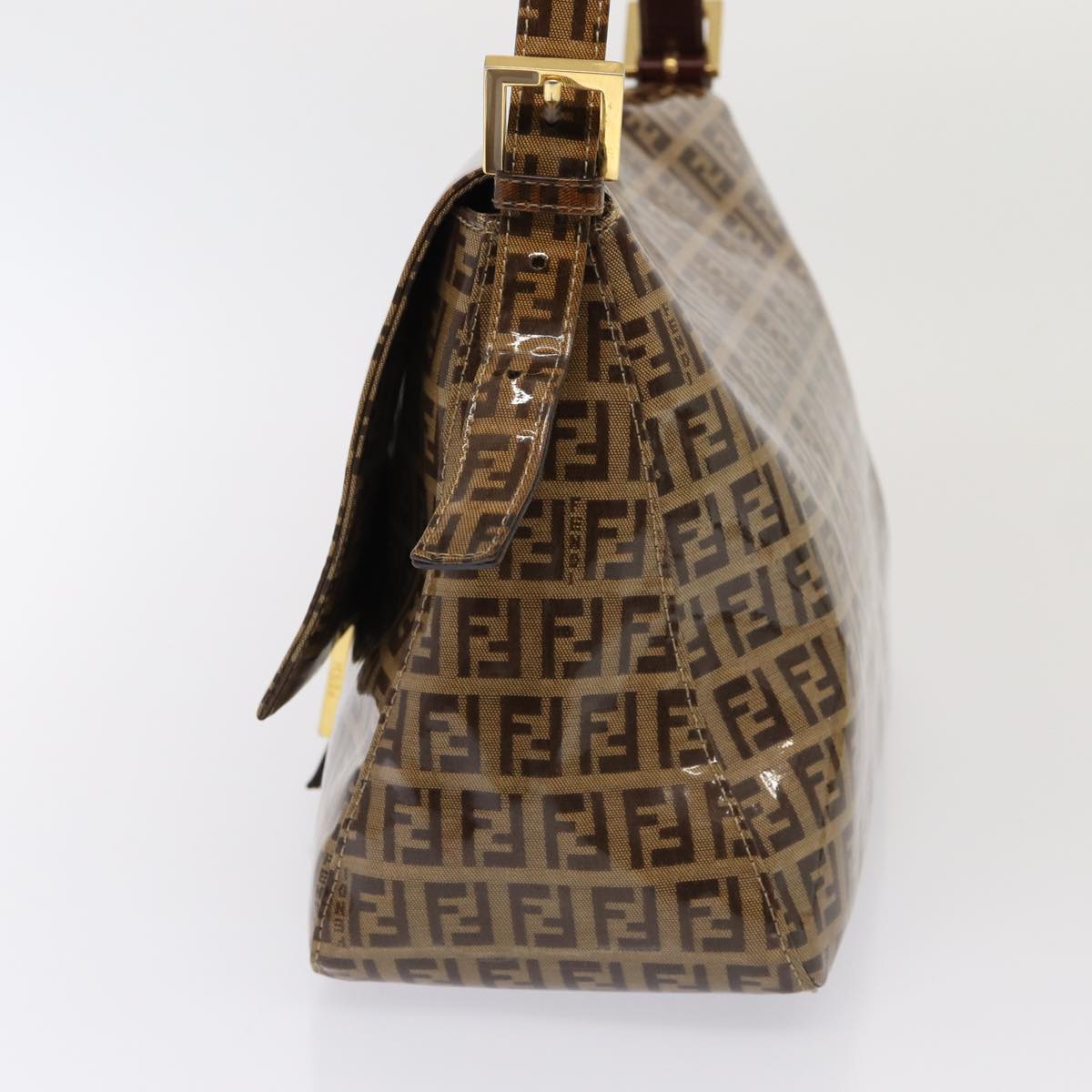 FENDI Zucchino Canvas Mamma Baguette Shoulder Bag Beige am6583
