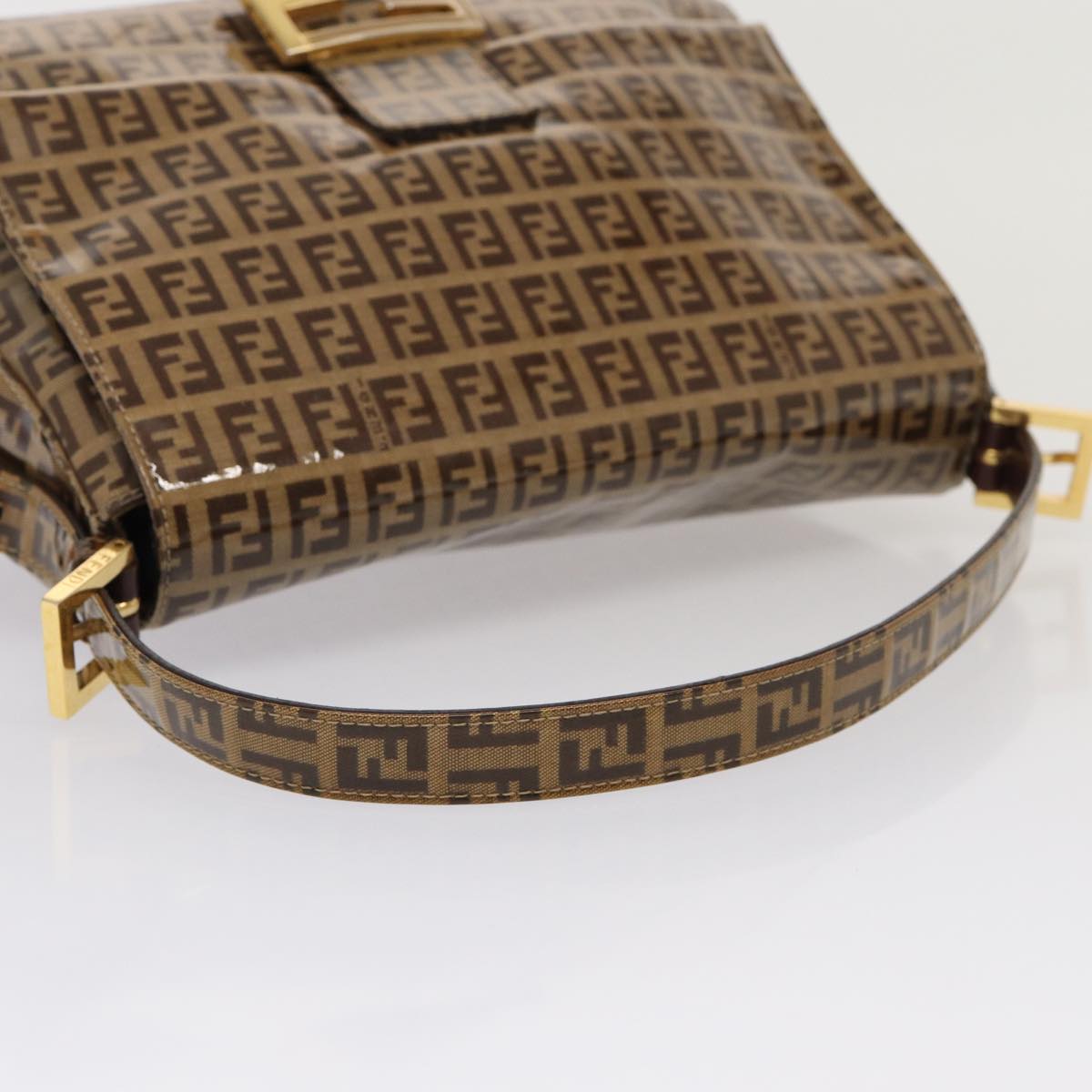 FENDI Zucchino Canvas Mamma Baguette Shoulder Bag Beige am6583
