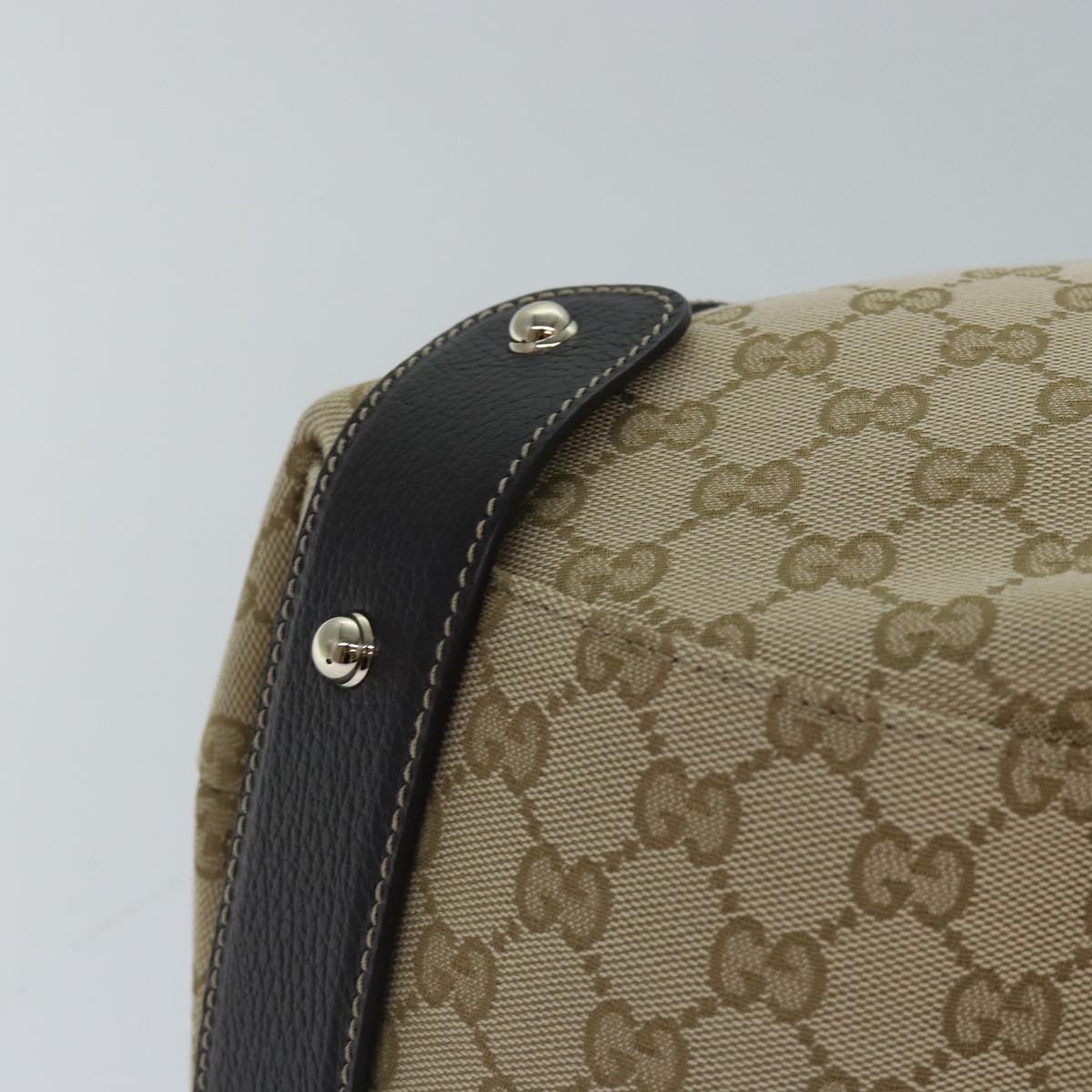 GUCCI Horsebit GG Canvas Hand Bag Outlet Beige 336653 am6595A