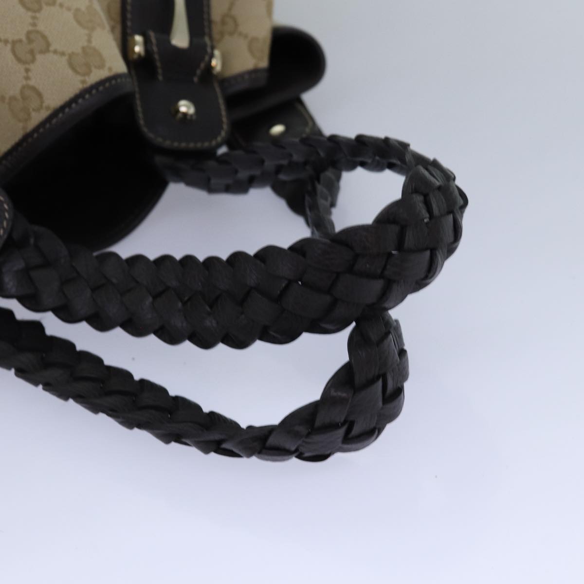 GUCCI Horsebit GG Canvas Hand Bag Outlet Beige 336653 am6595A