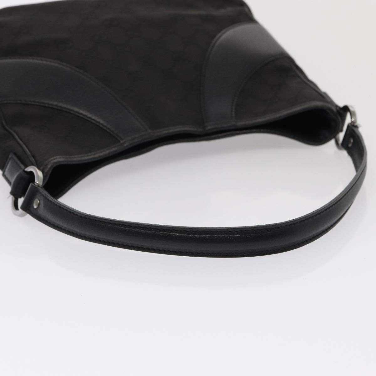 GUCCI GG Canvas Hand Bag Black 113012 am6614