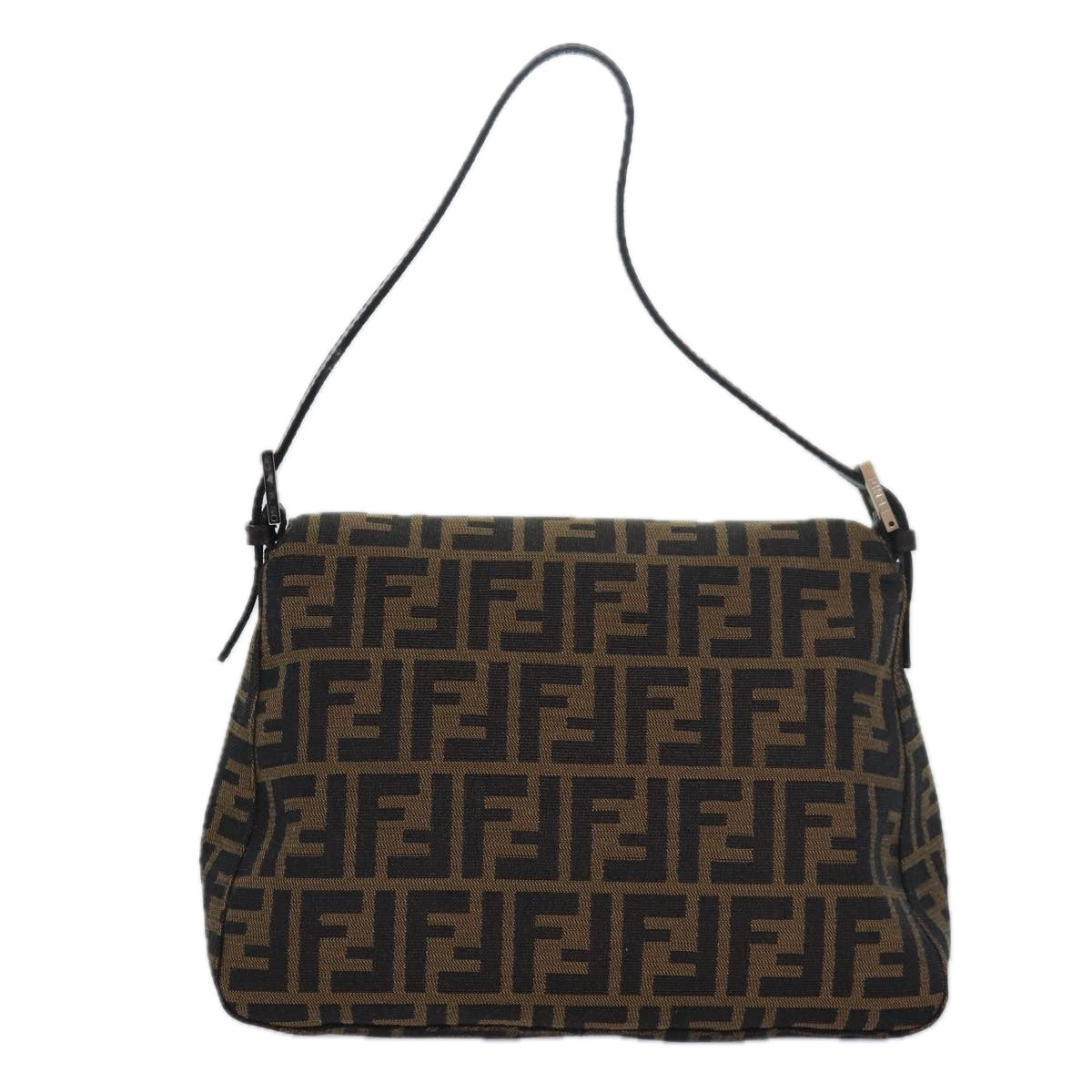 FENDI Zucca Canvas Mamma Baguette Shoulder Bag Brown Black am6643A