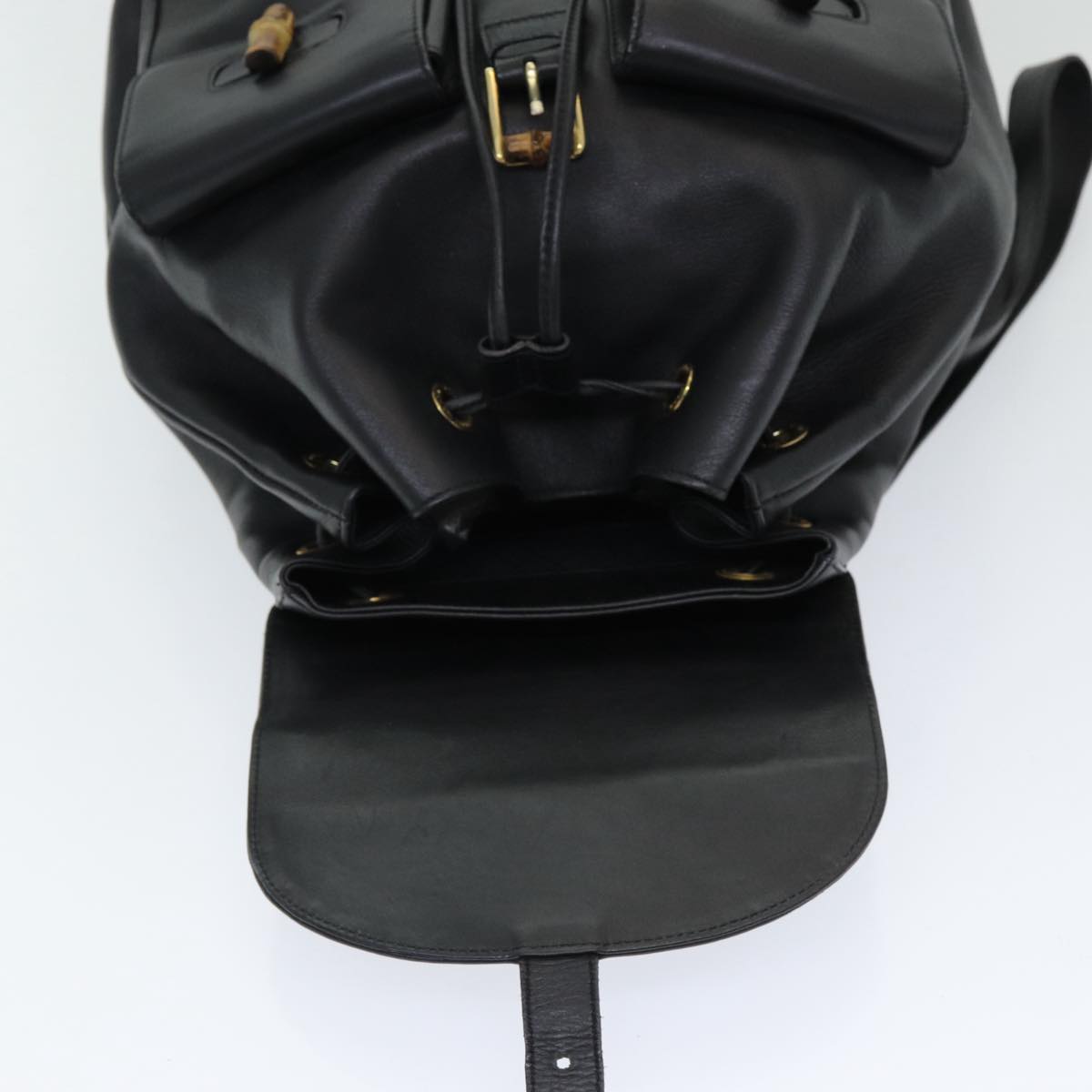 GUCCI Bamboo Backpack Leather Black am6663