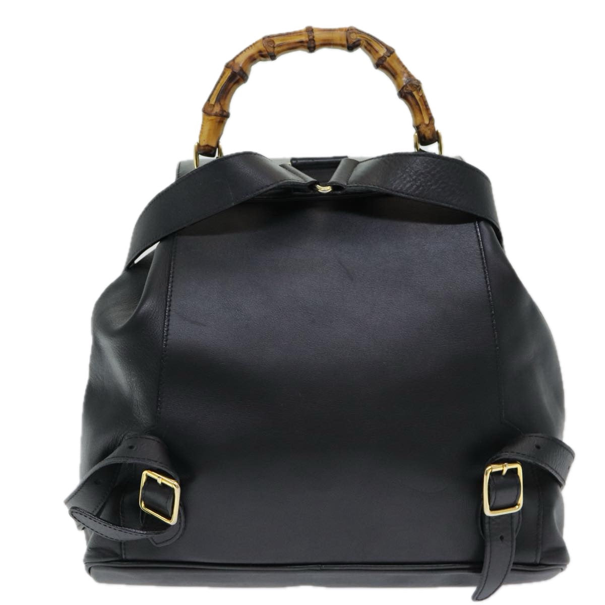 GUCCI Bamboo Backpack Leather Black am6663