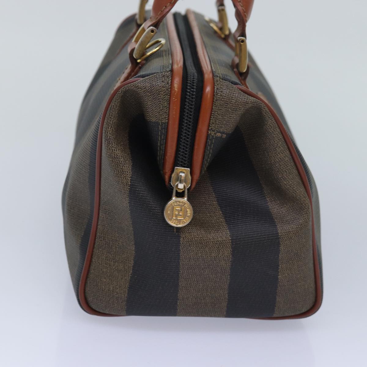 FENDI Pecan Canvas Hand Bag Coated Canvas Brown Khaki am6676