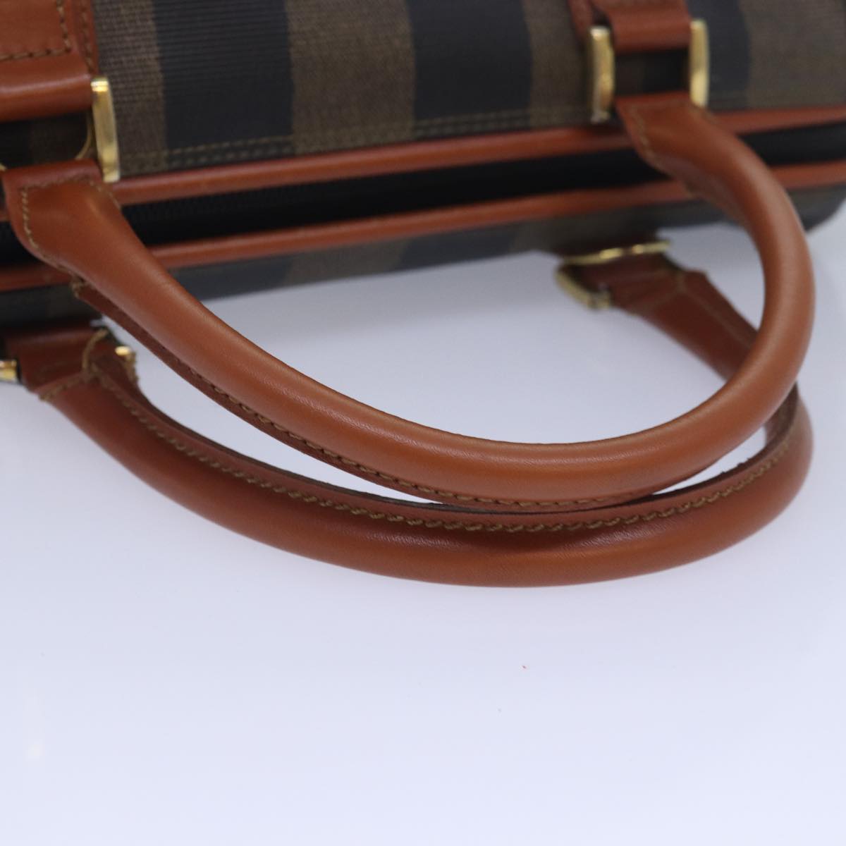 FENDI Pecan Canvas Hand Bag Coated Canvas Brown Khaki am6676