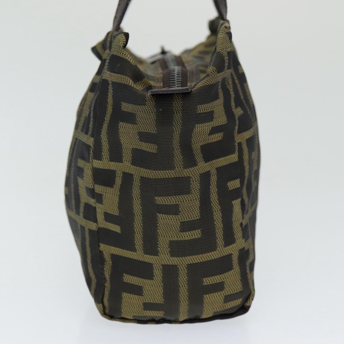 FENDI Zucca Canvas Hand Bag Brown 2415 8N000 am6679