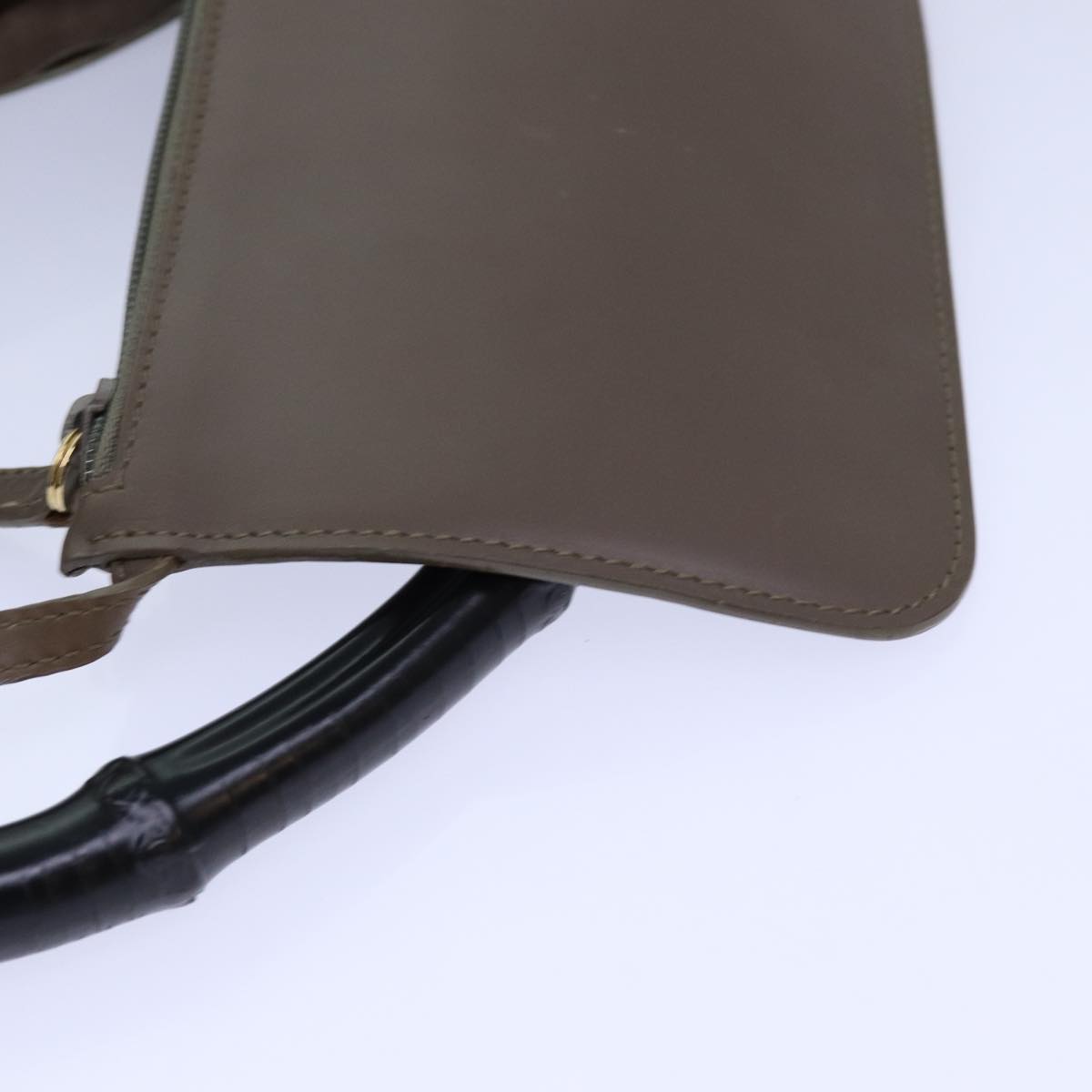 GUCCI Bamboo Hand Bag Leather Brown Black 001 2058 1880 0 am6698