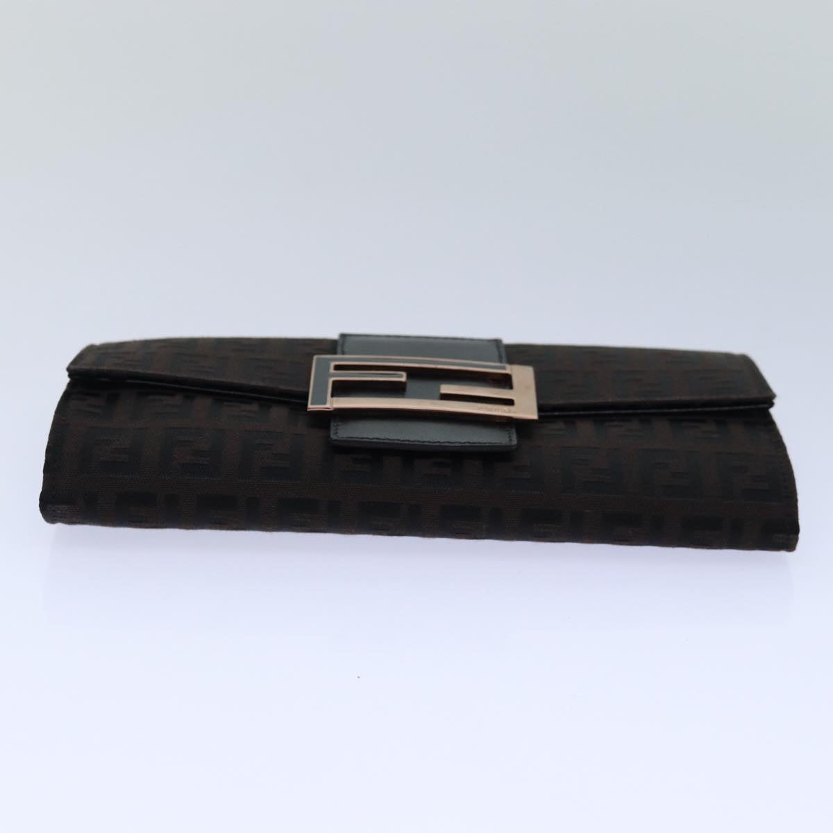 FENDI Zucchino Canvas Long Wallet Brown am6703