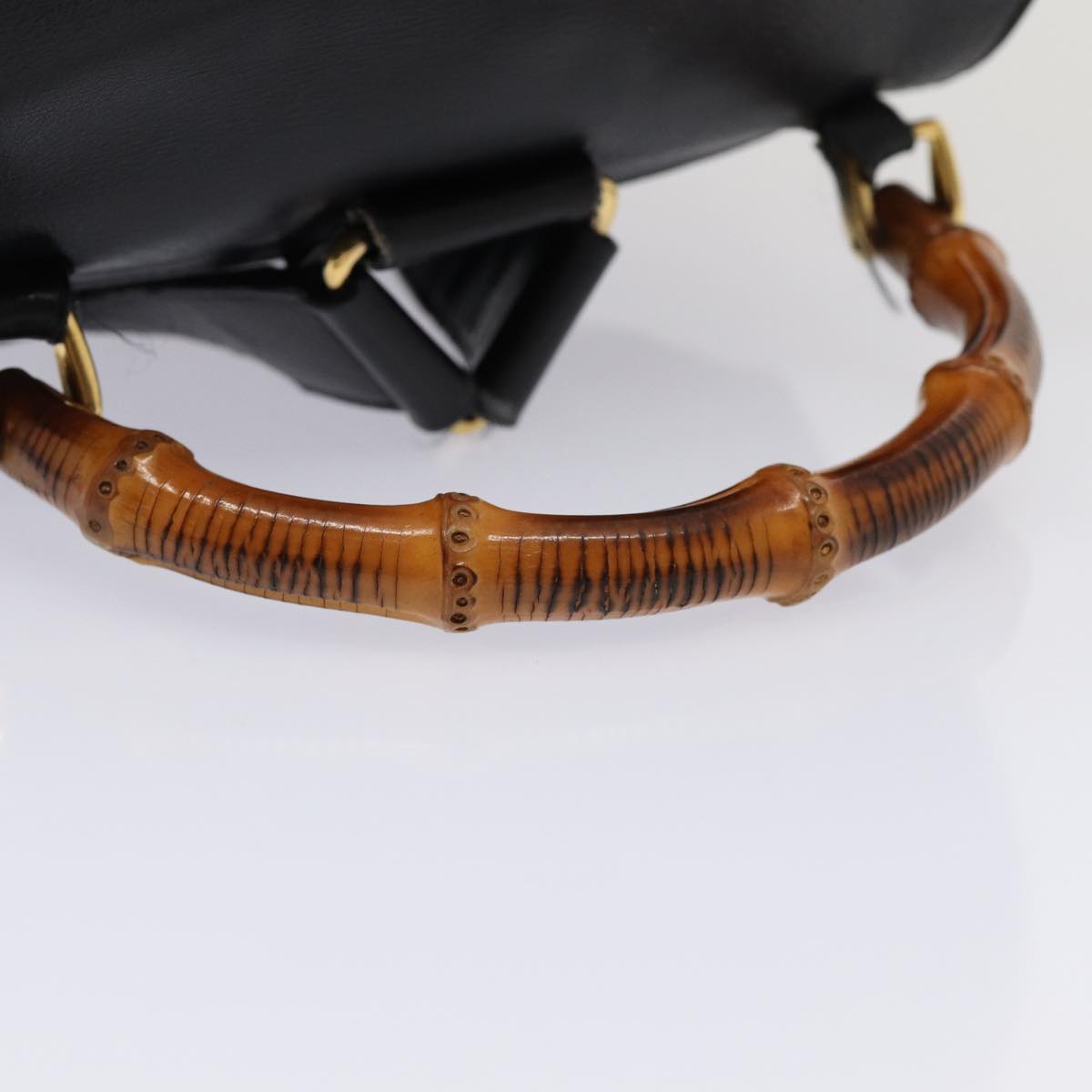 GUCCI Bamboo Backpack Leather Black Gold 003 2058 0016 am6724