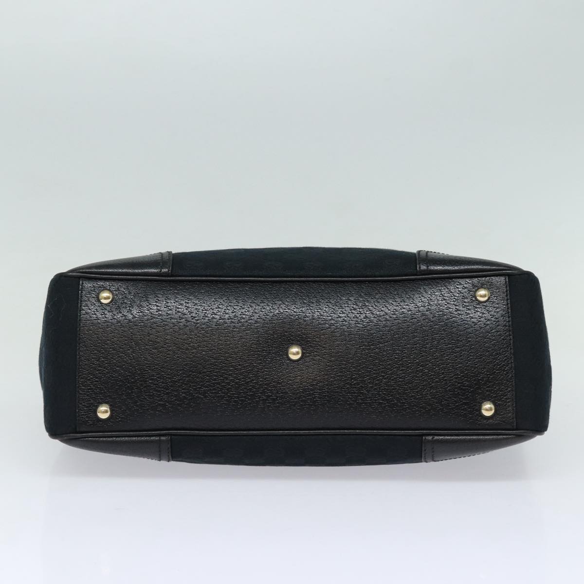 GUCCI Pretty GG Canvas Web Sherry Line Hand Bag Black Gold 177052 am6773