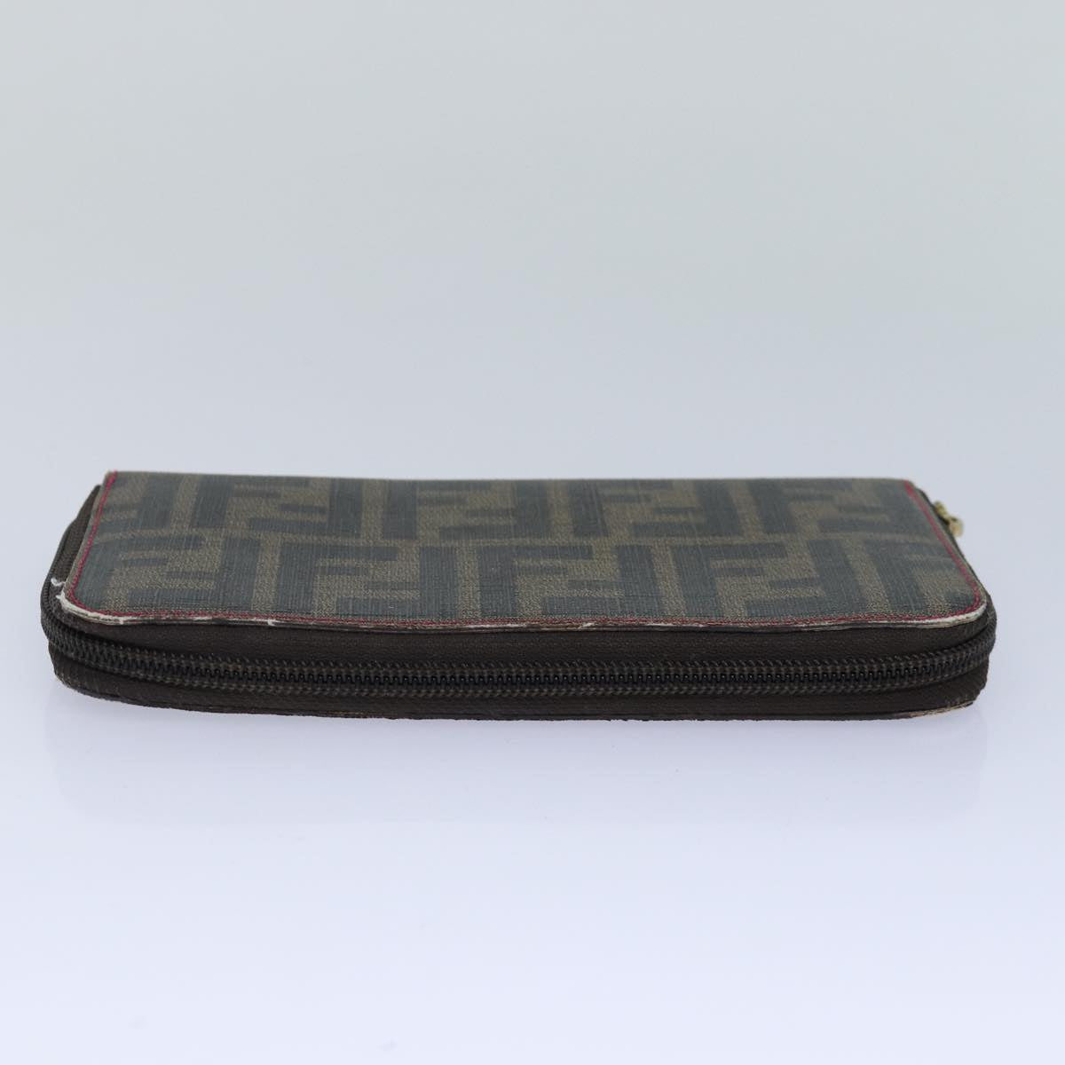 FENDI Zucca Canvas Long Wallet Black Brown gold am6791