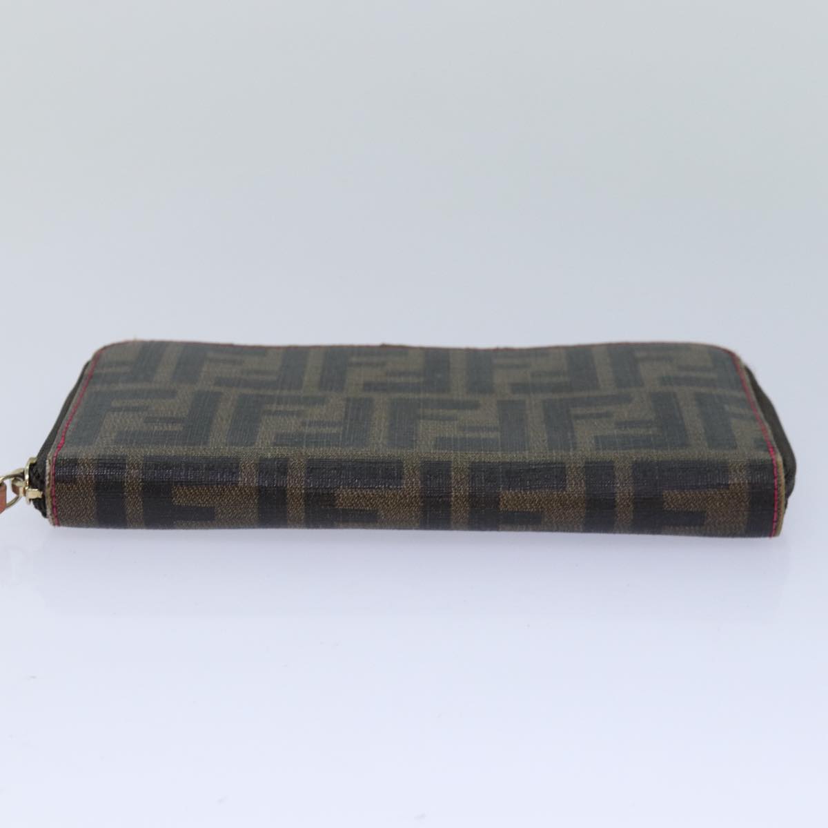 FENDI Zucca Canvas Long Wallet Black Brown gold am6791