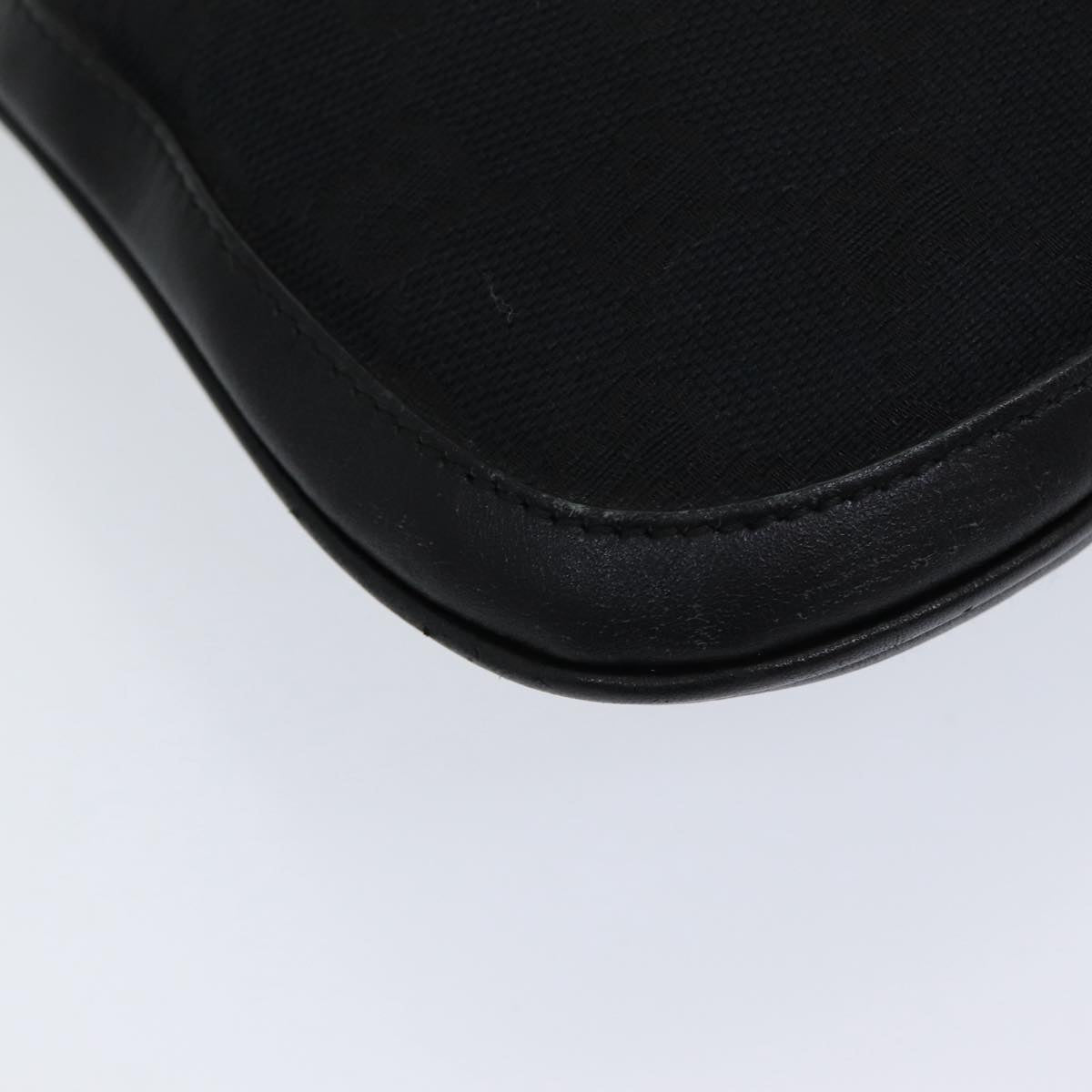 GUCCI Jackie GG Canvas Shoulder Bag Black Gold 001 4129 am6796