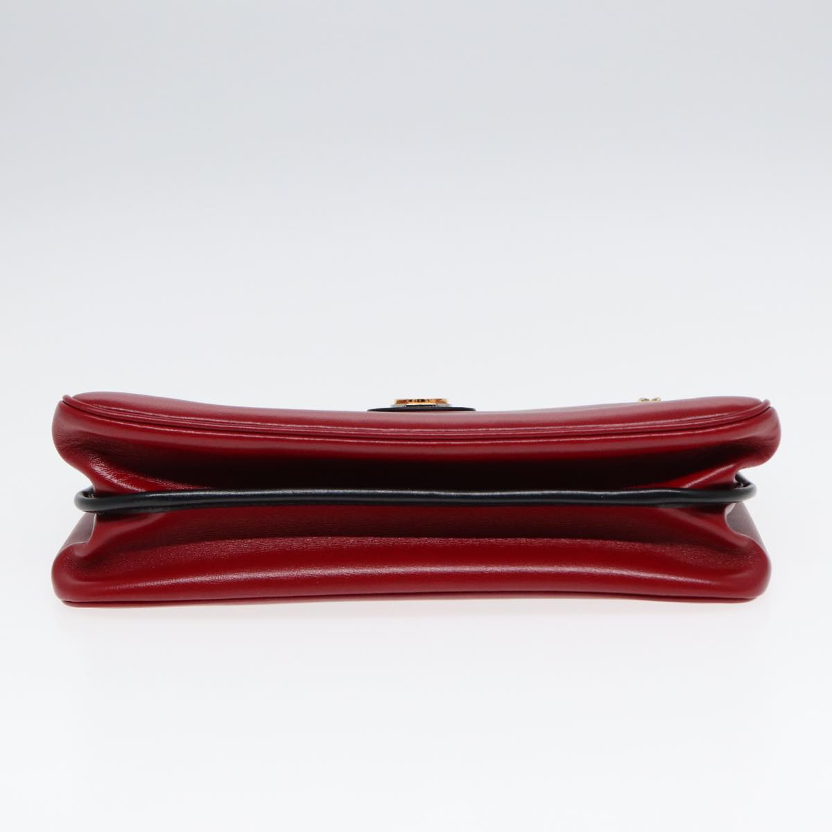 GUCCI Chain Shoulder Bag Leather Red Gold 576422 am6808