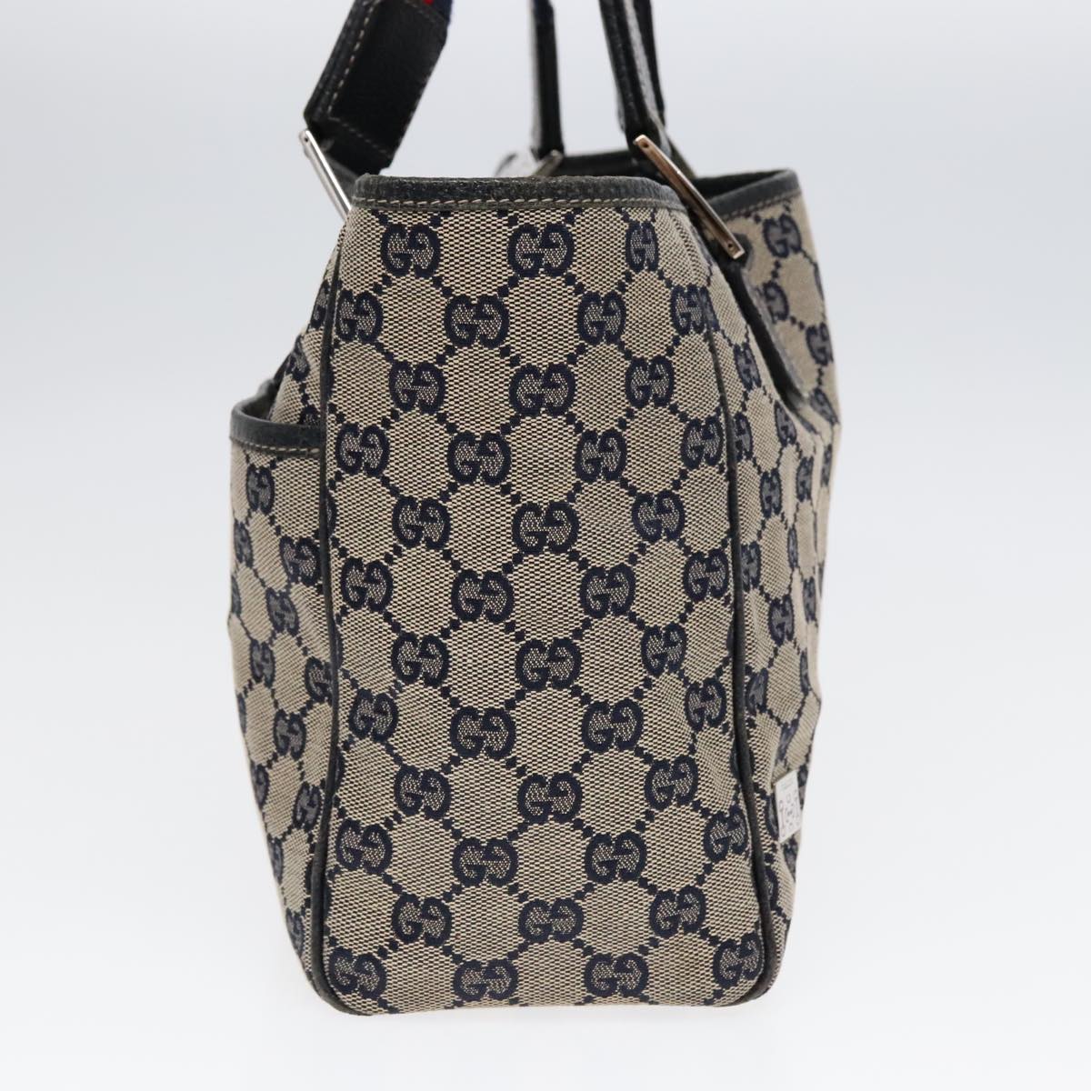GUCCI GG Canvas Sherry Line Tote Bag Beige Navy Red am6834