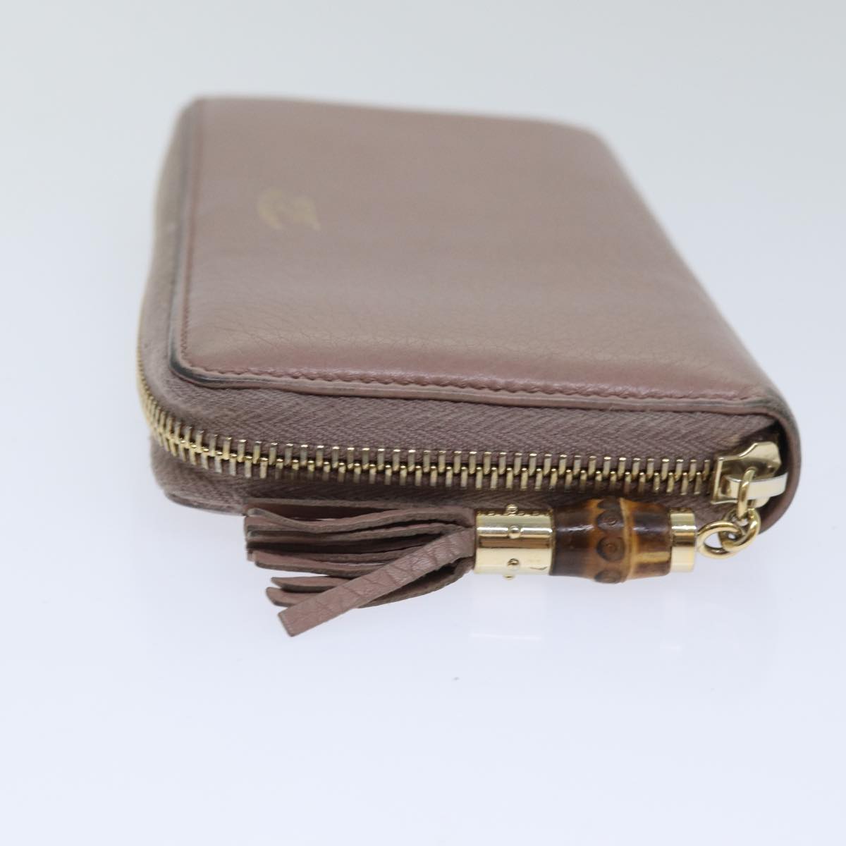 GUCCI Bamboo Wallet Leather Pink Gold 307984 am6900