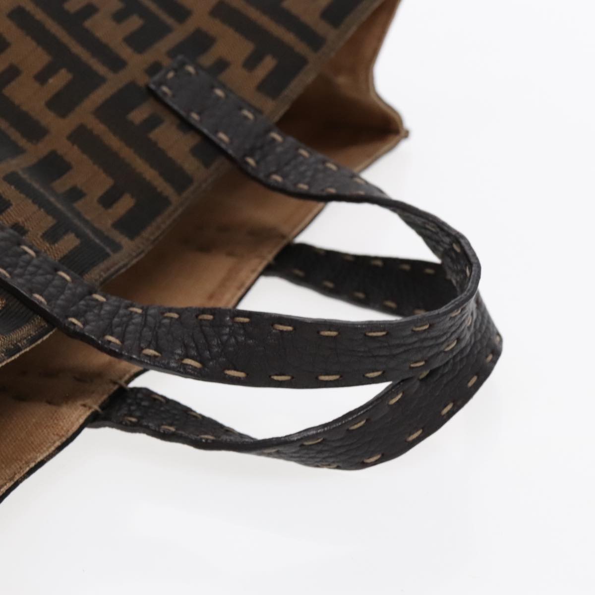 FENDI Zucca Canvas Tote Bag Brown Black am7065