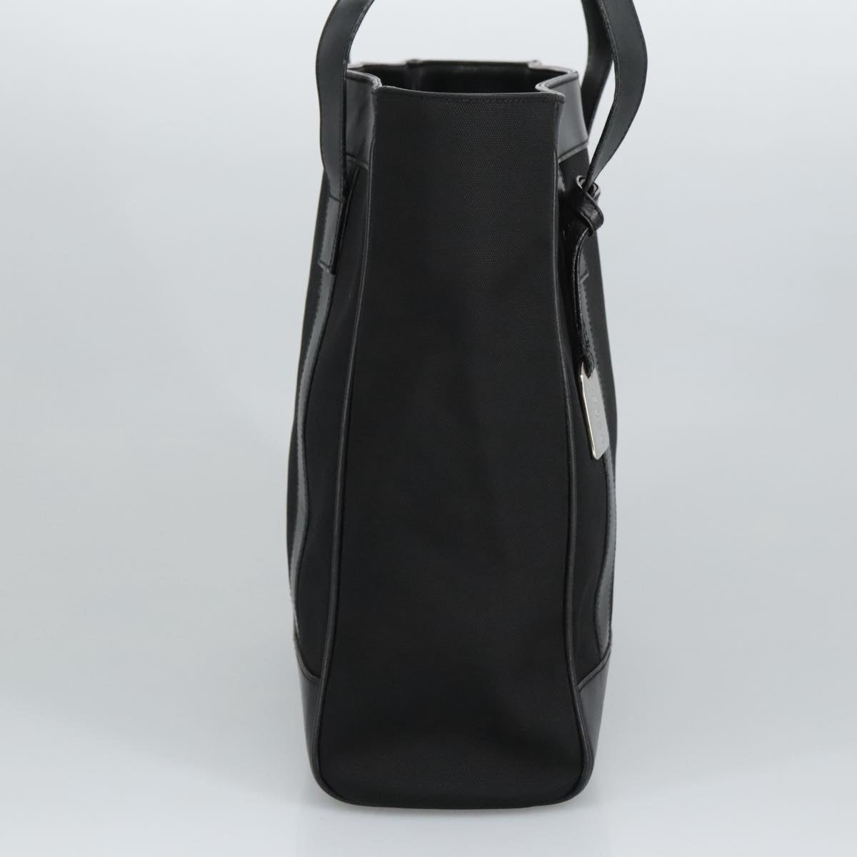 GUCCI Tote Bag Nylon Leather Black Silver 002 1705 0405 am7109