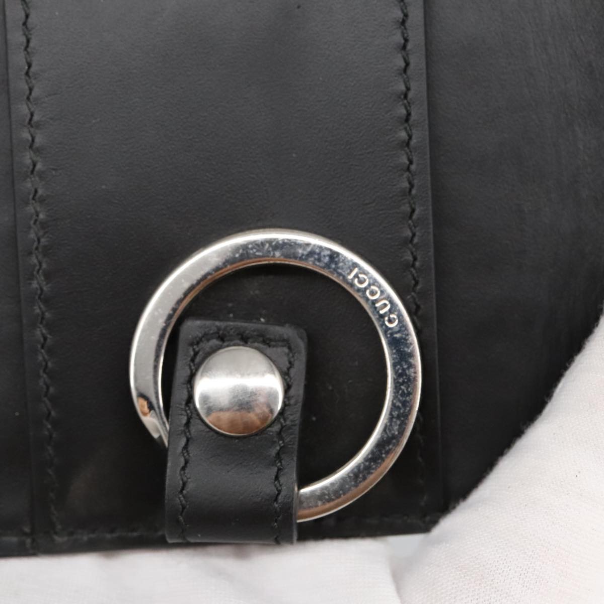 GUCCI GG Canvas Guccissima Key Case Leather Black 473924 am7224