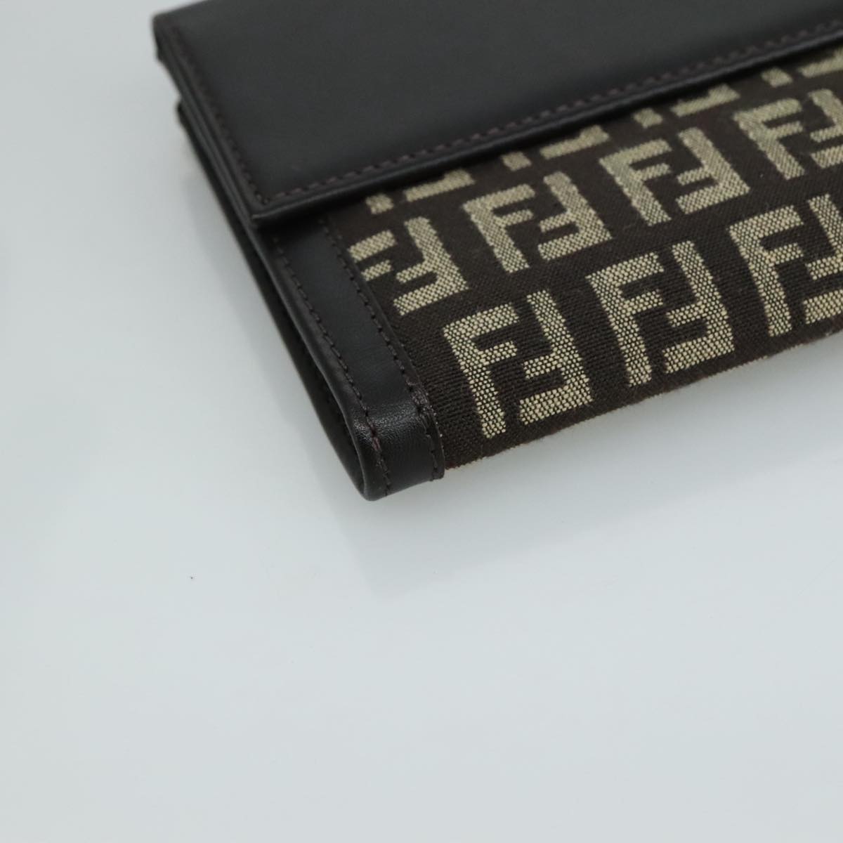 FENDI Zucchino Canvas Wallet Brown am7414