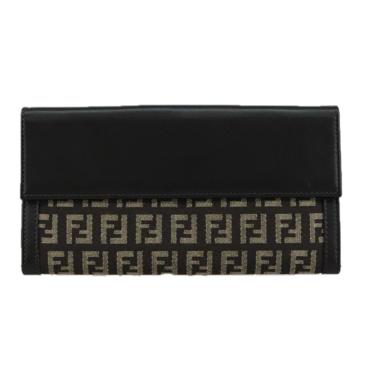 FENDI Zucchino Canvas Wallet Brown am7414