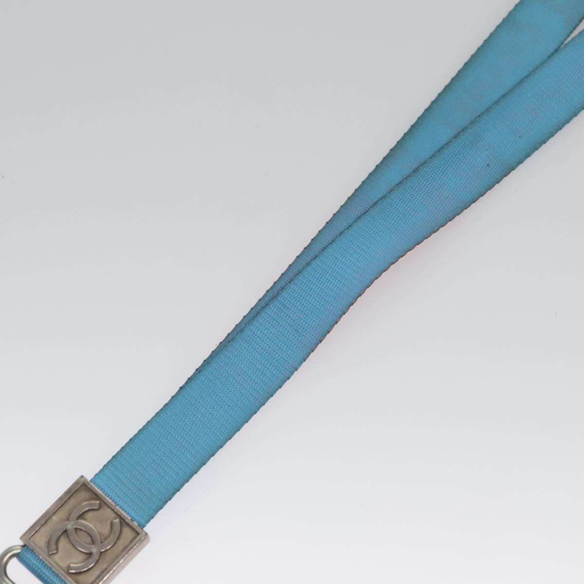 CHANEL Neck Strap Canvas Red Blue CC am7445