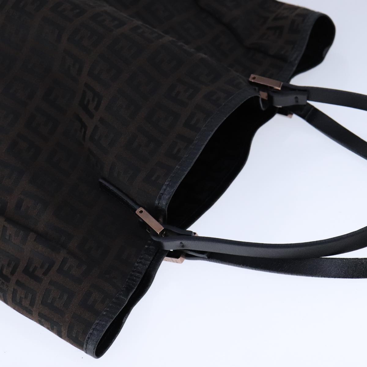 FENDI Zucchino Canvas Tote Bag Brown am7529