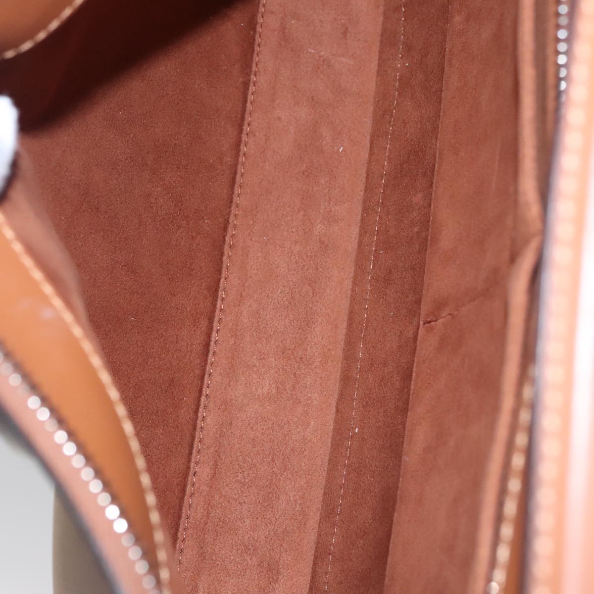 FENDI Dot Com Hand Bag Leather 2way Brown am7530