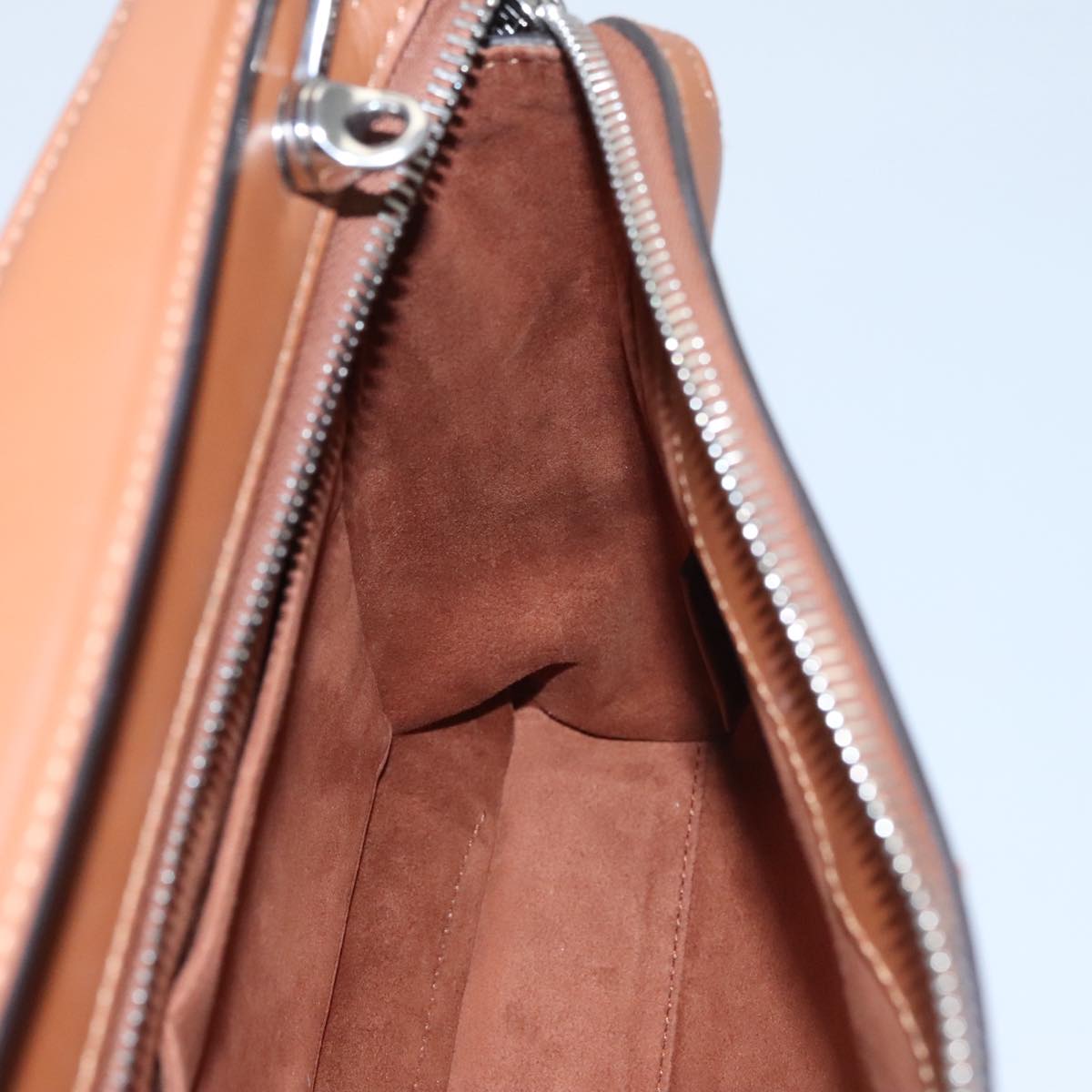 FENDI Dot Com Hand Bag Leather 2way Brown am7530