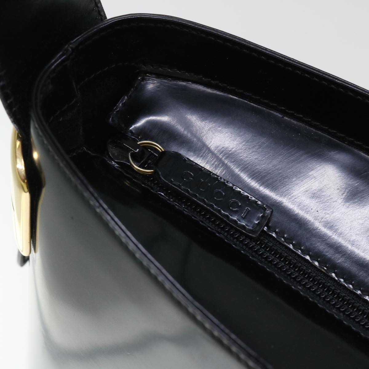 GUCCI Shoulder Bag Patent leather Black ar10026B