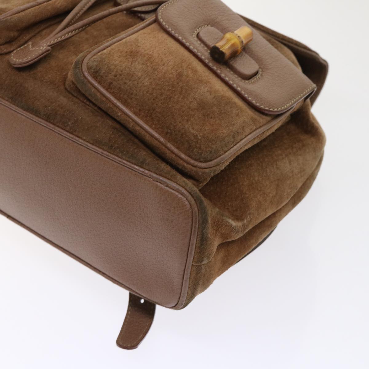 GUCCI Bamboo Backpack Suede Brown ar10105