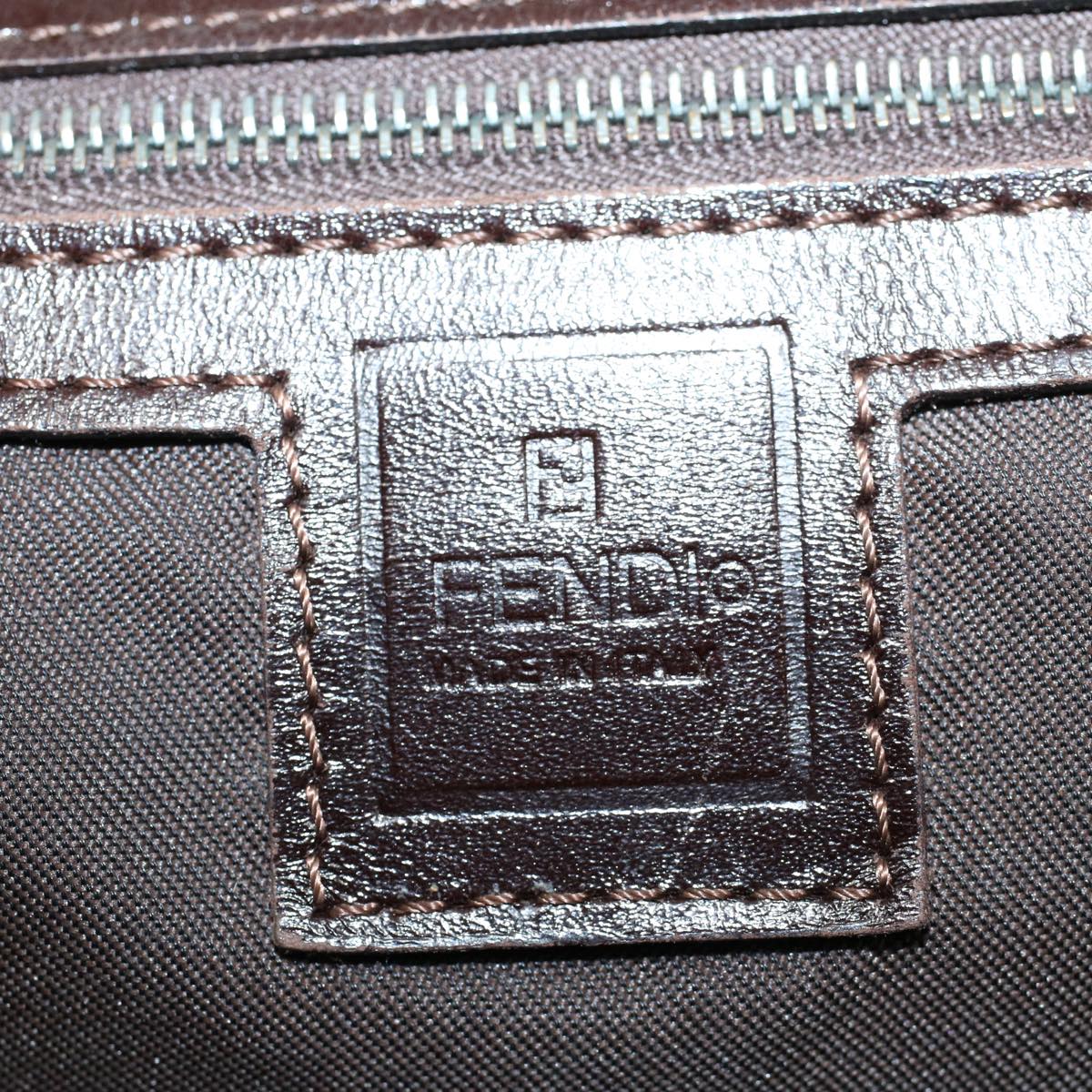 FENDI Zucca Canvas Shoulder Bag Black Brown ar10174