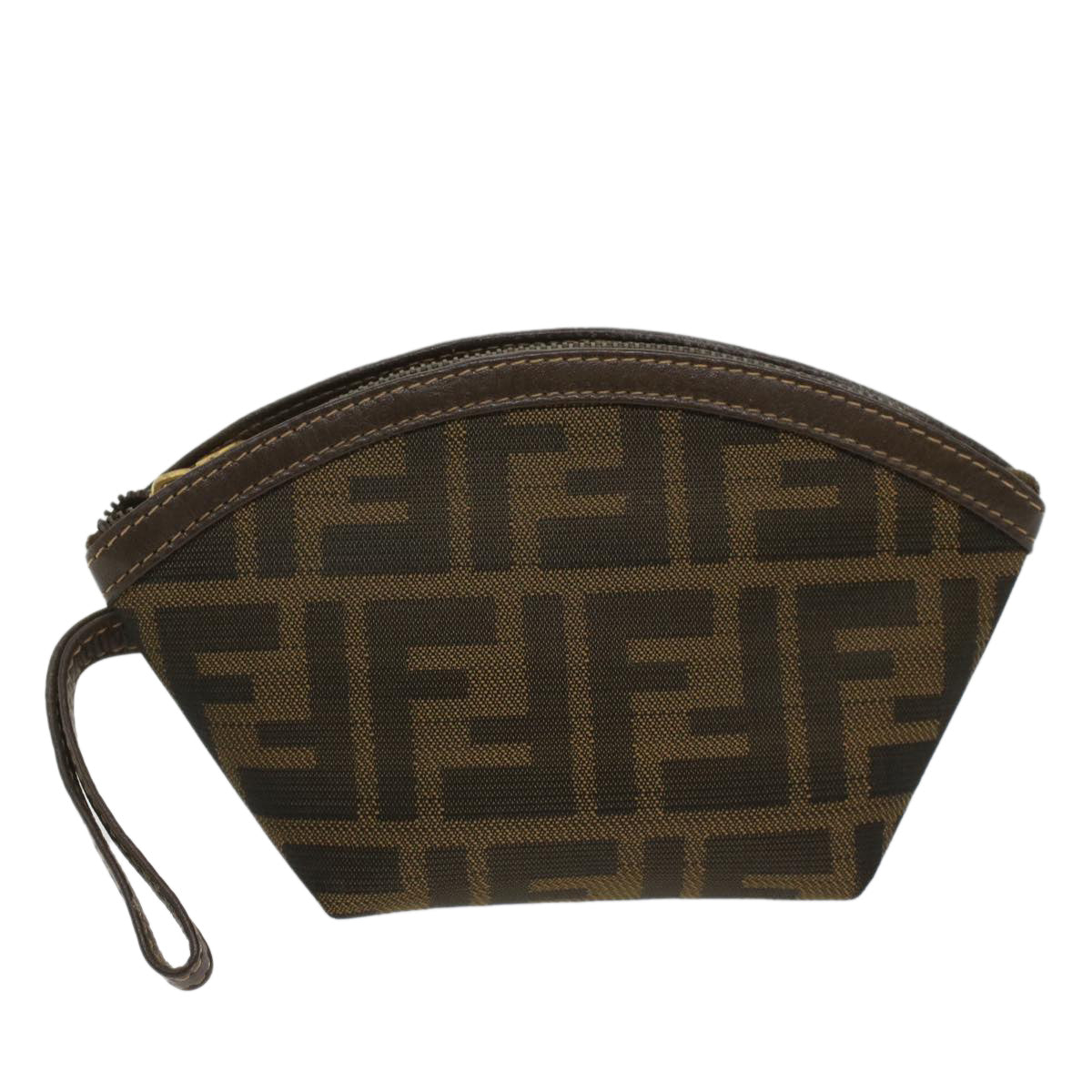 FENDI Zucca Canvas Pouch Black Brown ar10187