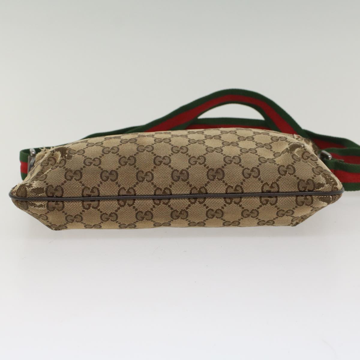 GUCCI GG Canvas Web Sherry Line Shoulder Bag Beige Red Green 189749 ar10203