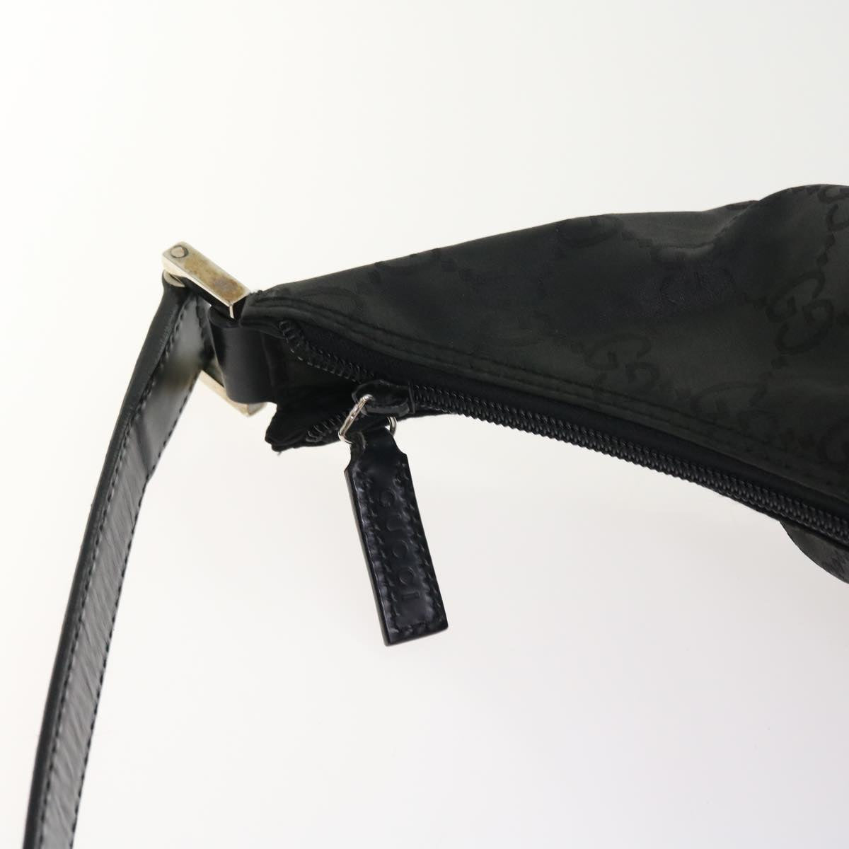 GUCCI GG Canvas Shoulder Bag Nylon Black ar10247