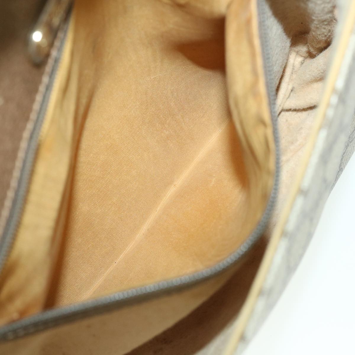 GUCCI GG Canvas Shoulder Bag PVC Leather Beige ar10280