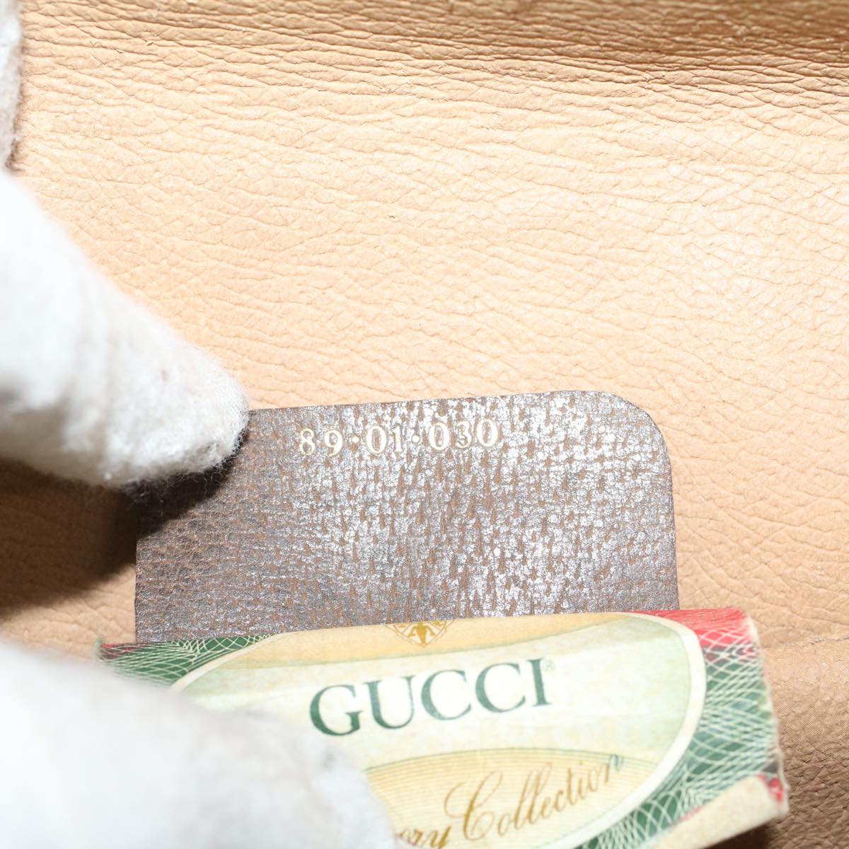 GUCCI GG Canvas Web Sherry Line Clutch Bag Beige Red 89 01 030 ar10304
