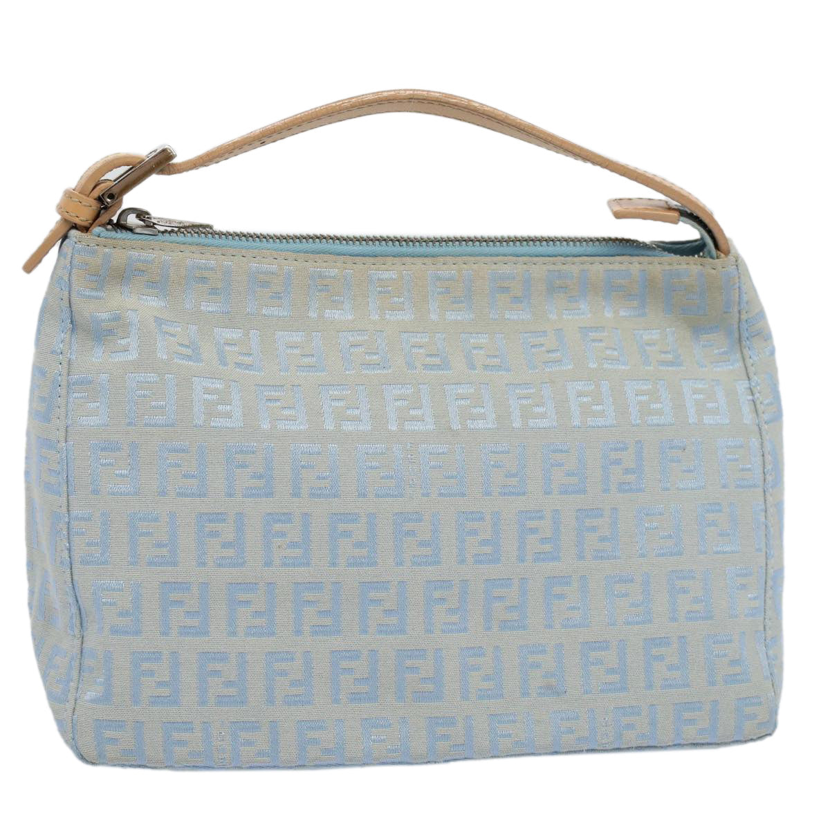 FENDI Zucchino Canvas Hand Bag Blue ar10327