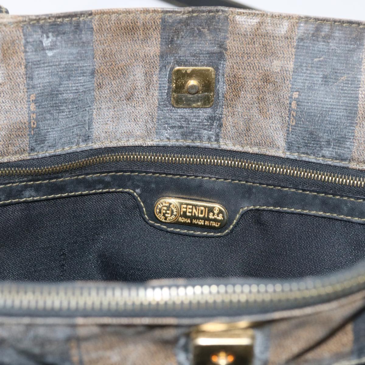 FENDI Pecan Canvas Shoulder Bag Coated Canvas Brown ar10390B