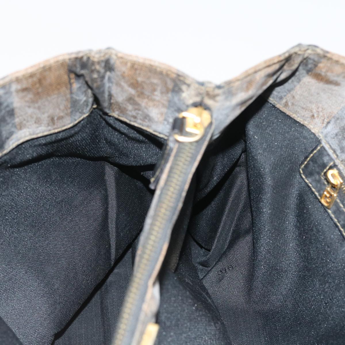 FENDI Pecan Canvas Shoulder Bag Coated Canvas Brown ar10390B