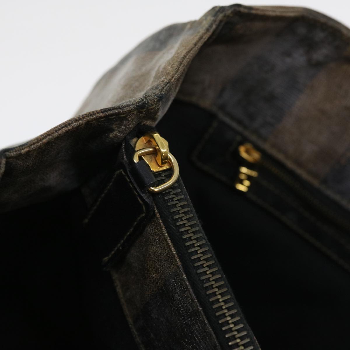 FENDI Pecan Canvas Shoulder Bag Coated Canvas Brown ar10390B