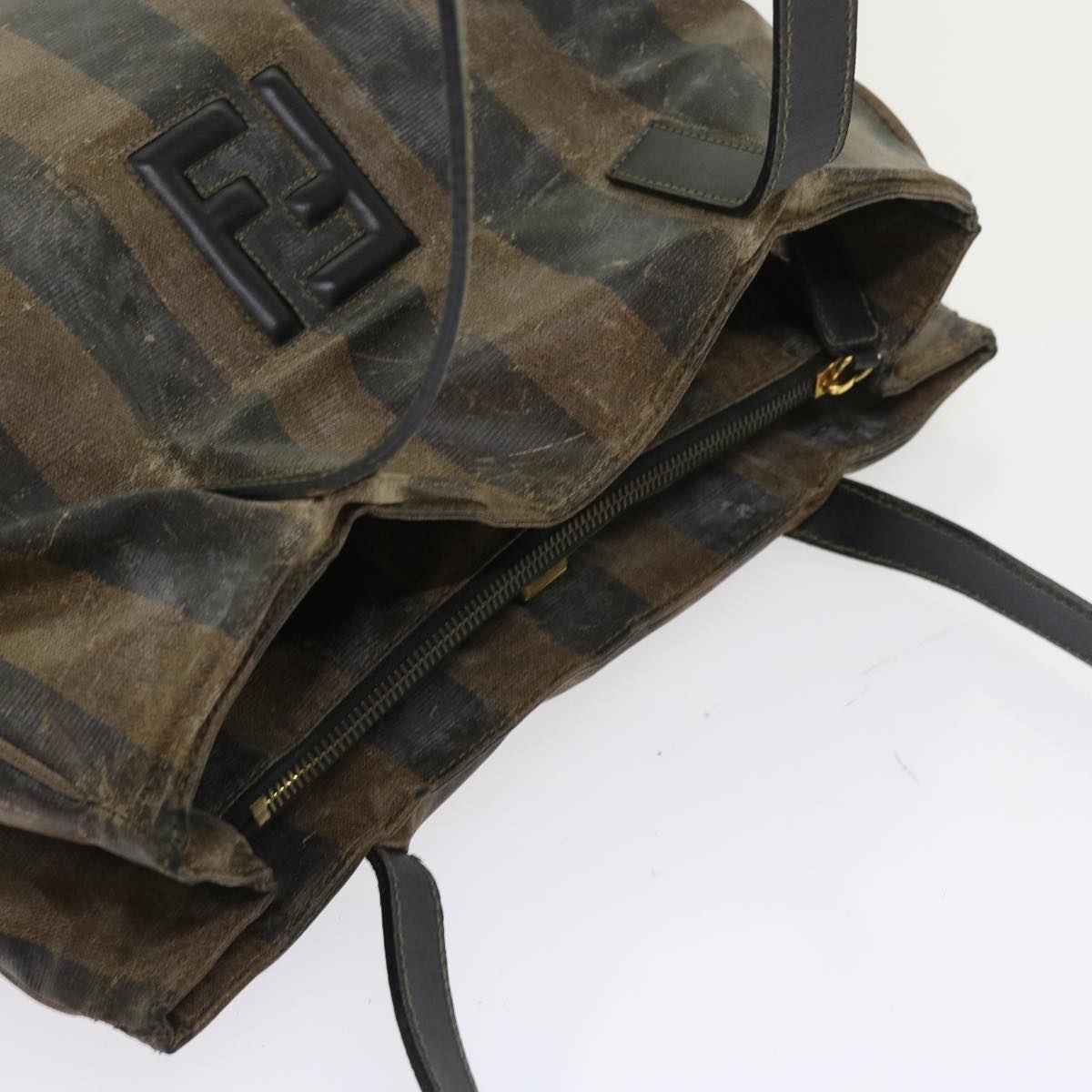 FENDI Pecan Canvas Shoulder Bag Coated Canvas Brown ar10390B