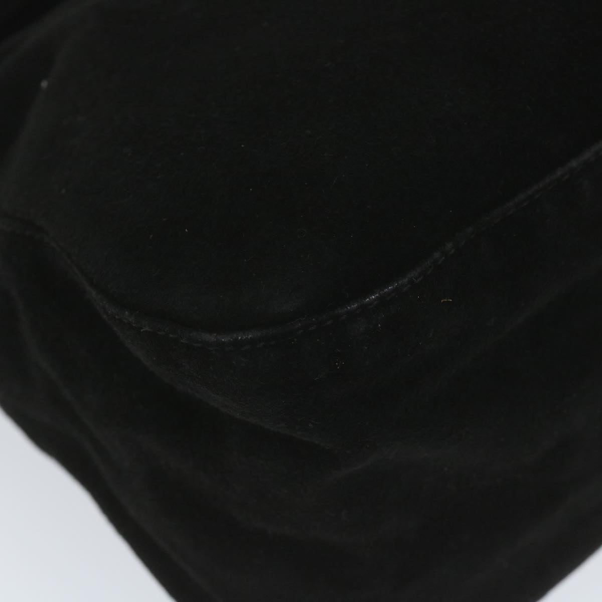 Gianni Versace Mamma Baguette Shoulder Bag Suede Black ar10398