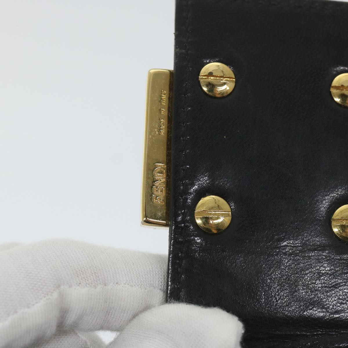 Gianni Versace Mamma Baguette Shoulder Bag Suede Black ar10398